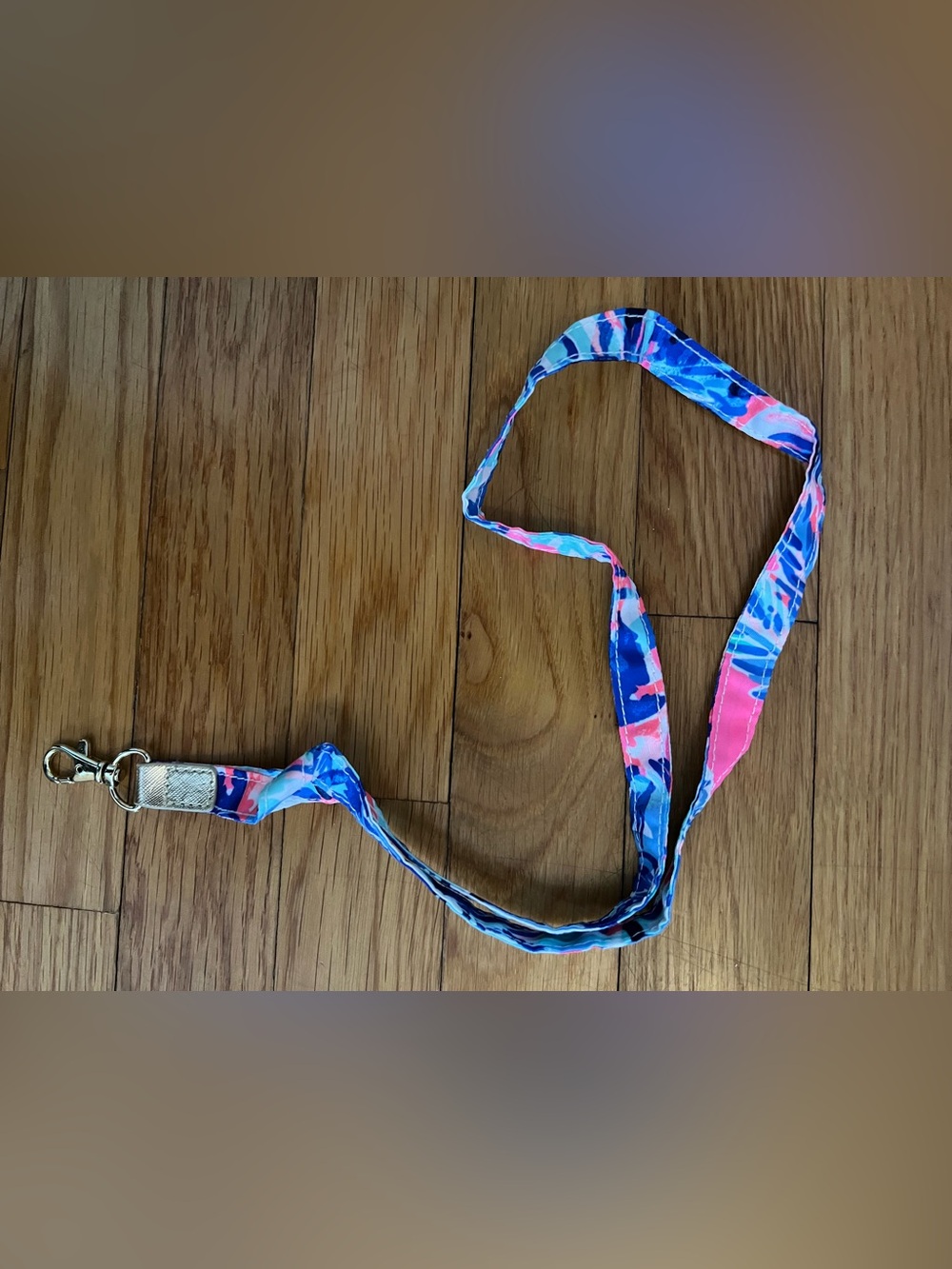 Lilly Pulitzer Print Lanyard Strap - Blue & Pink